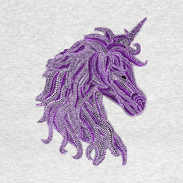 Mythical Unicorn - Monochrome Purple by Amy Diener